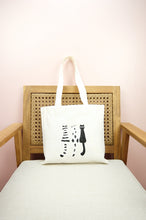 Black and White Cats on Small Natural Canvas Tote