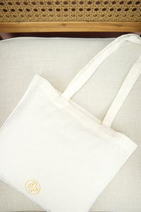 Yoga on Small Natural Canvas Tote