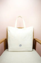 Waves on Natural Canvas Shopping Tote