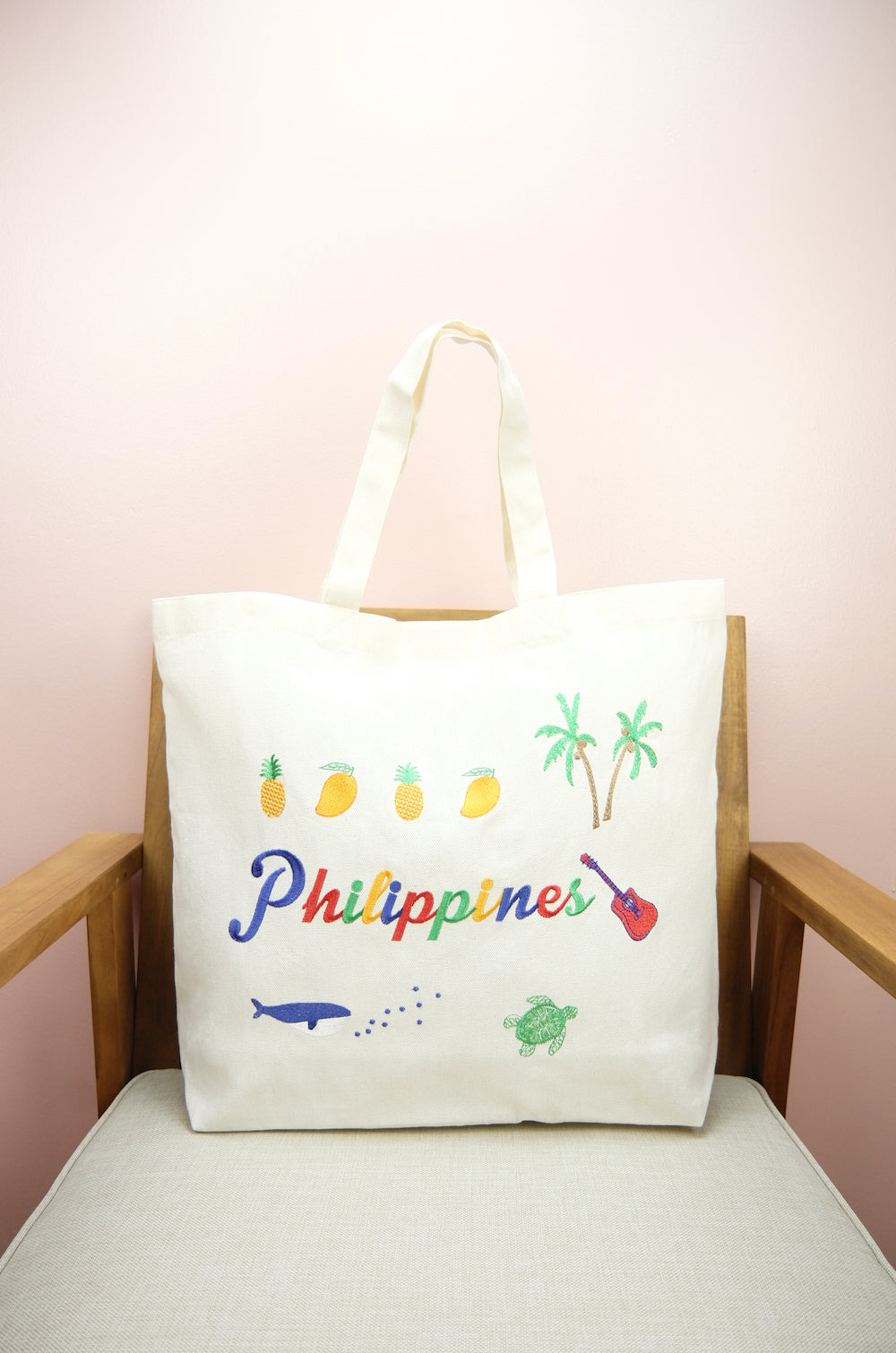 Philippines on Natural Canvas Shopping Tote