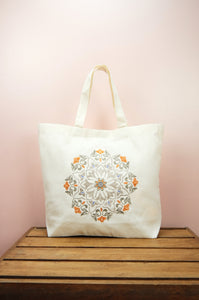 Marrakesh on Natural Canvas Shopping Tote