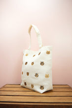 Cats and Dogs on Natural Canvas Shoulder Tote