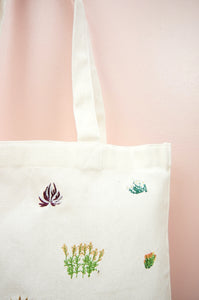 Desert on Small Natural Canvas Tote