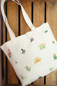 Desert on Small Natural Canvas Tote