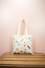 Shapes on Small Natural Canvas Tote