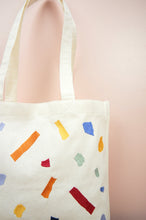 Shapes on Small Natural Canvas Tote