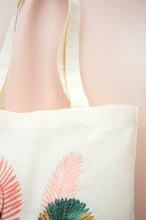 Assorted Leaves on Small Natural Canvas Tote