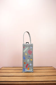 Shapes on Gray Heavy Canvas Water Bottle Bag