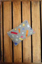 Shapes on Small Gray Canvas Zip Up Pouch