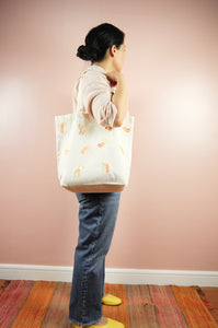 Unicorn and Shooting Stars on Natural Canvas Shoulder Tote