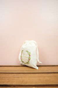 Tidings of Comfort and Joy on Light Canvas Mini Drawstring Pouch