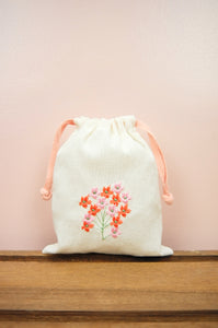 Bloom on Light Canvas Mini Drawstring Pouch