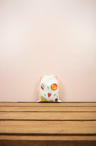 Fresh on Light Canvas Mini Drawstring Pouch