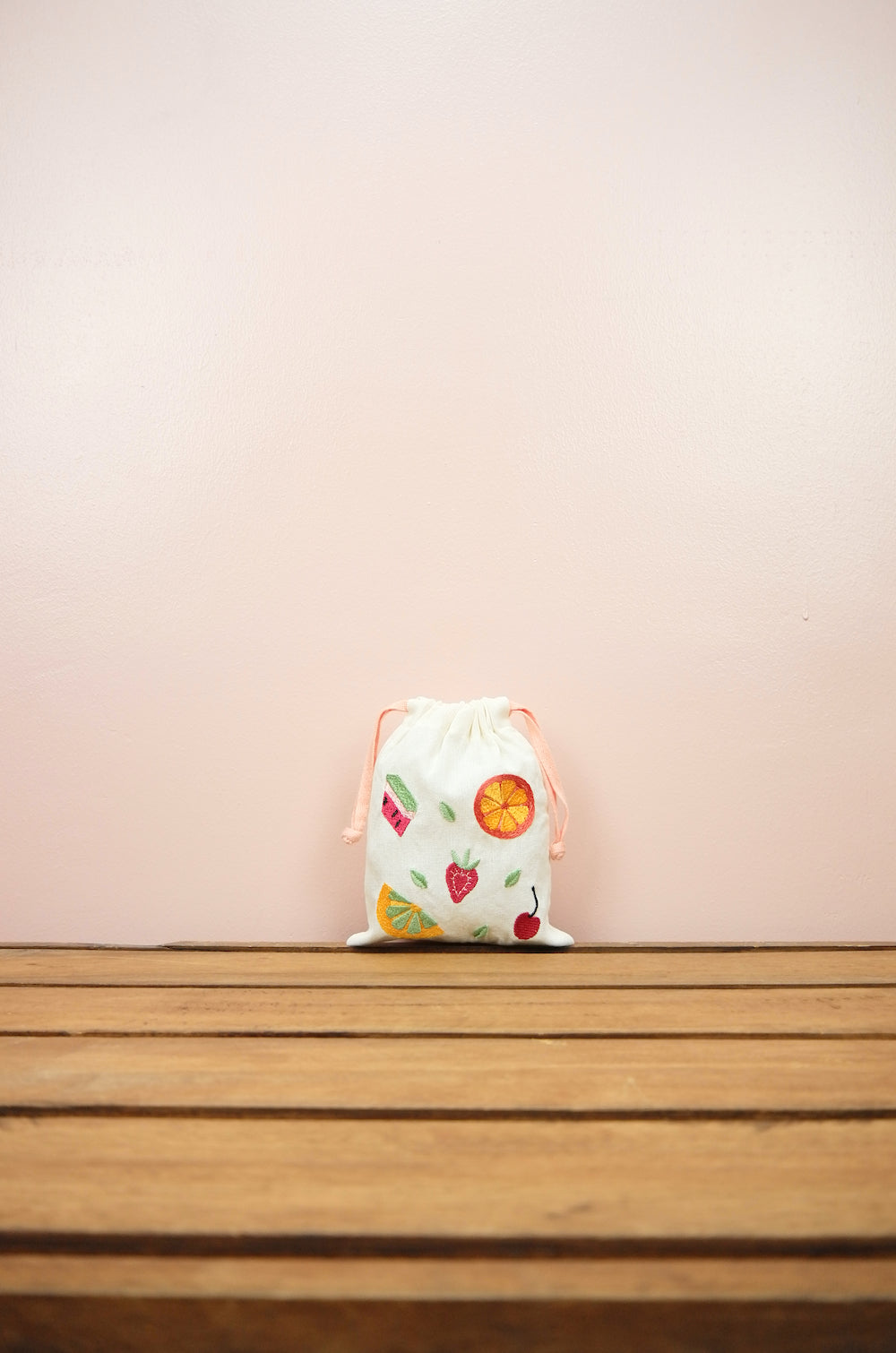 Fresh on Light Canvas Mini Drawstring Pouch