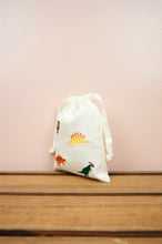 Dinosaurs on Light Canvas Mini Drawstring Pouch