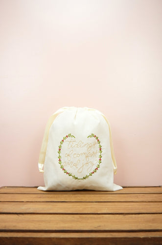 Tidings of Comfort and Joy on Light Canvas Mini Sac