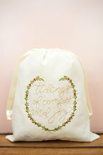 Tidings of Comfort and Joy on Light Canvas Mini Sac