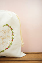 Tidings of Comfort and Joy on Light Canvas Mini Sac