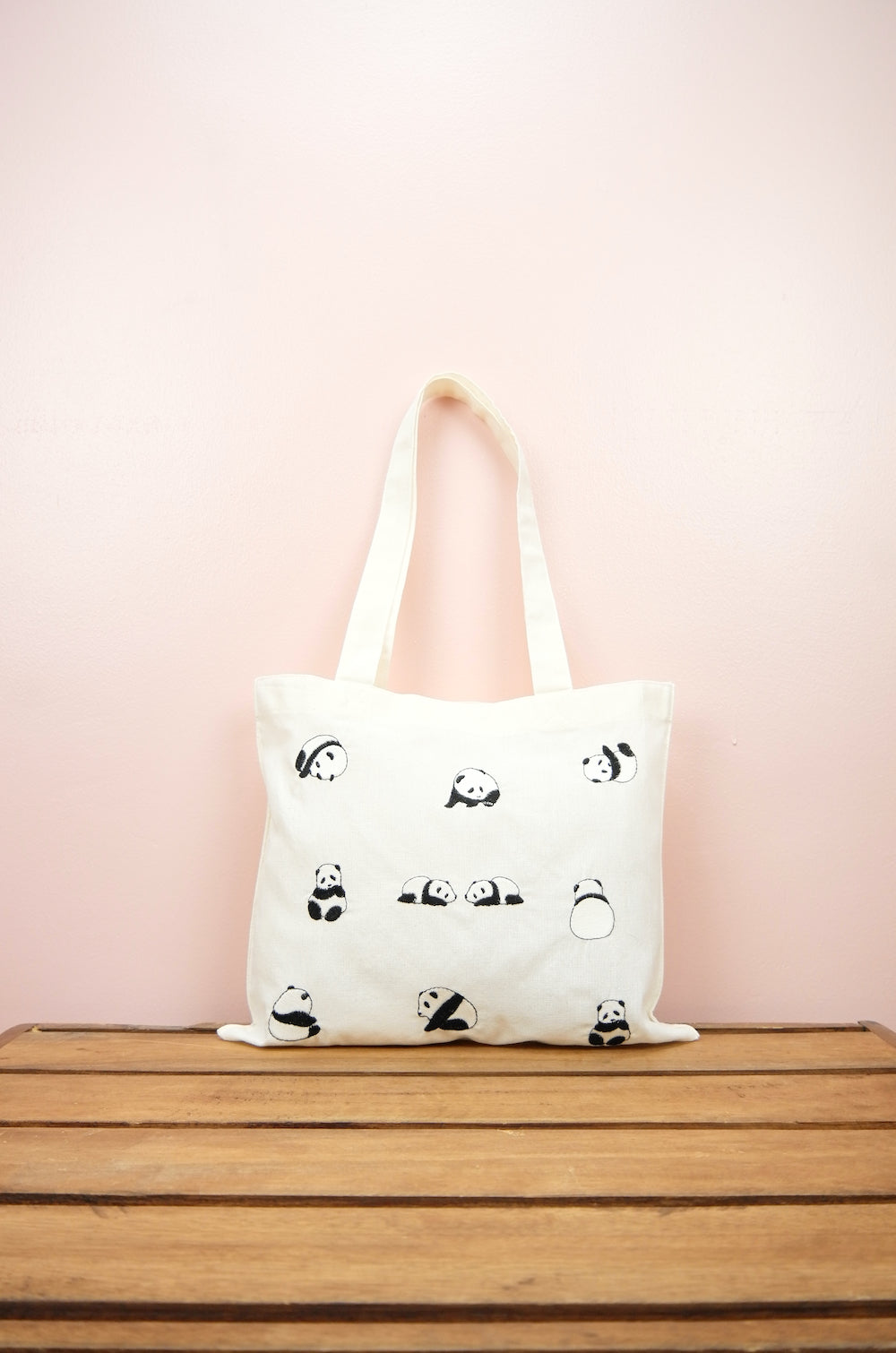 Pandas on Light Canvas Mini Tote