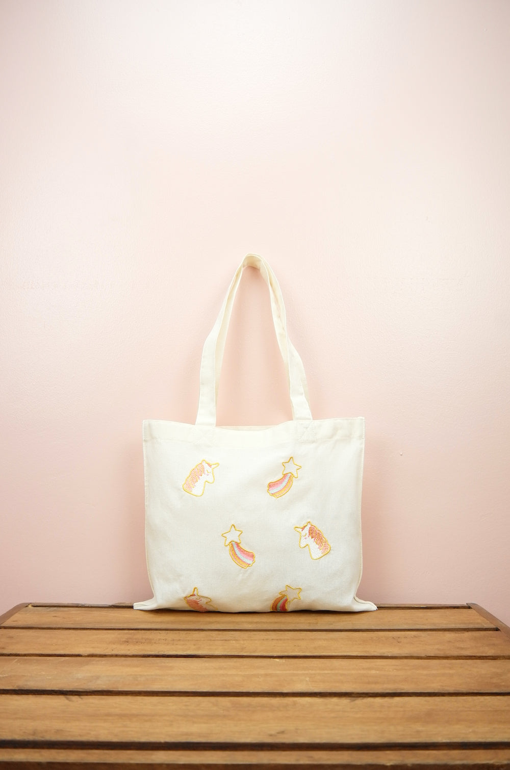 Unicorns and Shooting Stars on Light Canvas Mini Tote