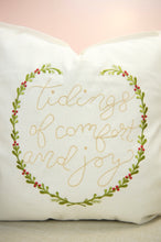 Tidings of Comfort and Joy on Light Canvas Cushion Cover