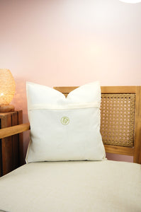 Tidings of Comfort and Joy on Light Canvas Cushion Cover