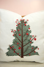 Christmas Tree on Light Canvas Cushion Cover