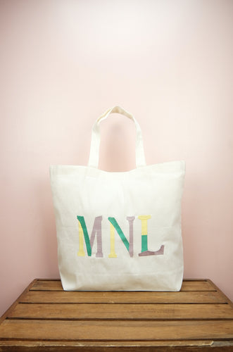 MNL (Manila) on Natural Canvas Shopping Tote