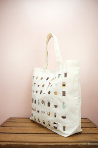 Coffee Lover on Natural Canvas Shopping Tote