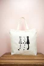 Black and White Cats on Natural Canvas Shopping Tote