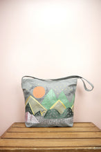 Mountains at Dusk on Gray Canvas Medium Sling Bag