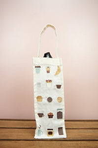 Coffee Lover on Natural Canvas Water Bottle Bag