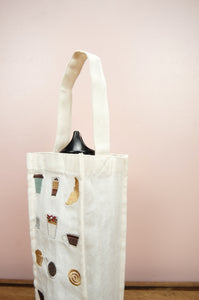 Coffee Lover on Natural Canvas Water Bottle Bag