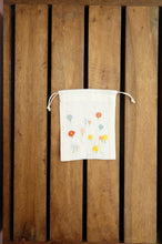 Cotton Candy Flowers on Light Canvas Mini Drawstring Pouch