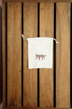 Pink and Green Tiger on Light Canvas Mini Drawstring Pouch