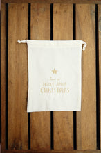 Holly Jolly Christmas on Light Canvas Medium Drawstring Pouch