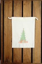 Pastel Christmas Tree on Light Canvas Medium Drawstring Pouch