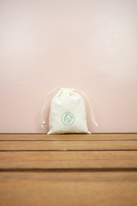 Pink and Green Tiger on Light Canvas Mini Drawstring Pouch