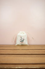 Bouquet on Light Canvas Mini Drawstring Pouch