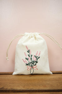 Bouquet on Light Canvas Mini Drawstring Pouch