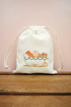 Sleigh with Gifts on Light Canvas Mini Drawstring Pouch