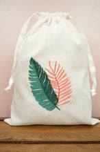 Assorted Leaves on Light Canvas Medium Drawstring Pouch