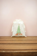 Pastel Christmas Tree on Light Canvas Medium Drawstring Pouch