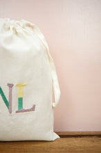 MNL (Manila) on Light Canvas Medium Drawstring Pouch