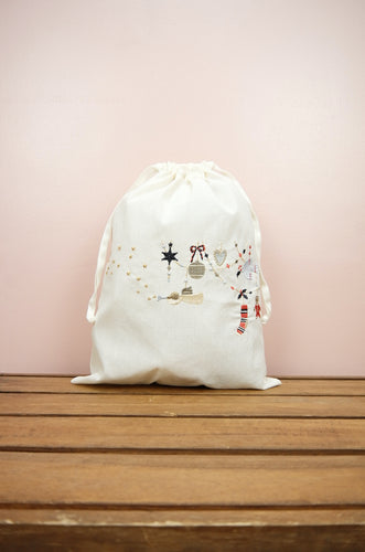 Joyeux Noel on Light Canvas Mini Sac