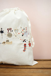 Joyeux Noel on Light Canvas Mini Sac