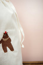 Santa and Friends on Light Canvas Mini Sac