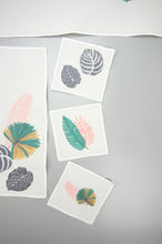 Assorted Leaves on Natural Canvas Coaster