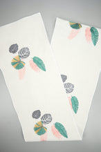 Assorted Leaves on Natural Canvas Table Runner 6-8 Seater