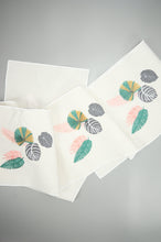 Assorted Leaves on Natural Canvas Table Runner 6-8 Seater